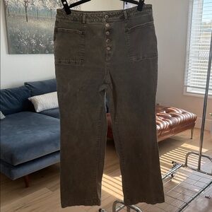 Michael Kors Green Button-Fly Trousers